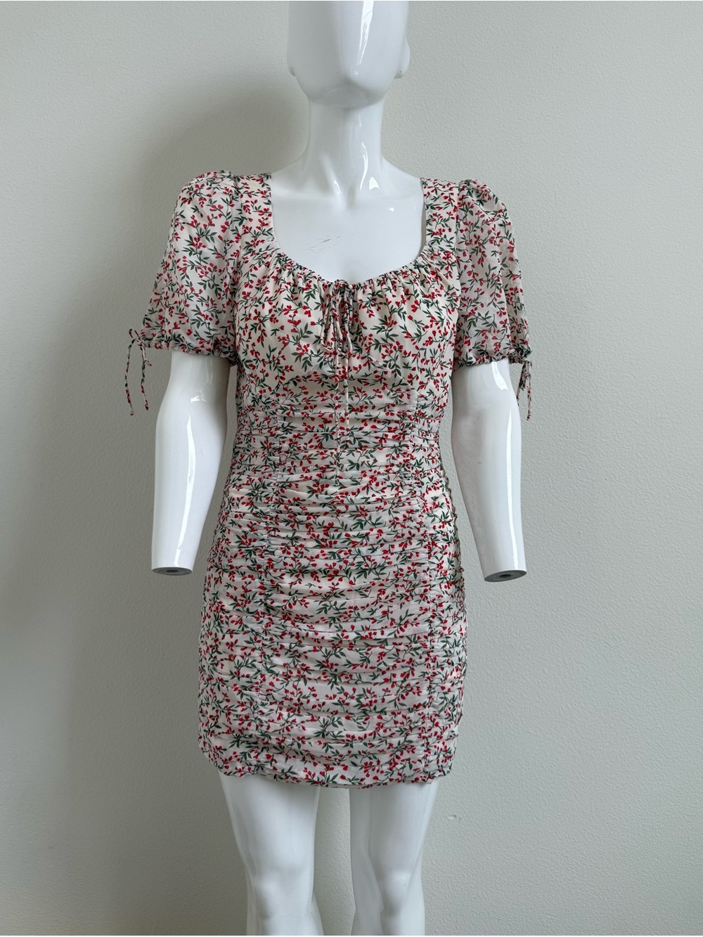 Fasion Nova- Ruched petal mini dress